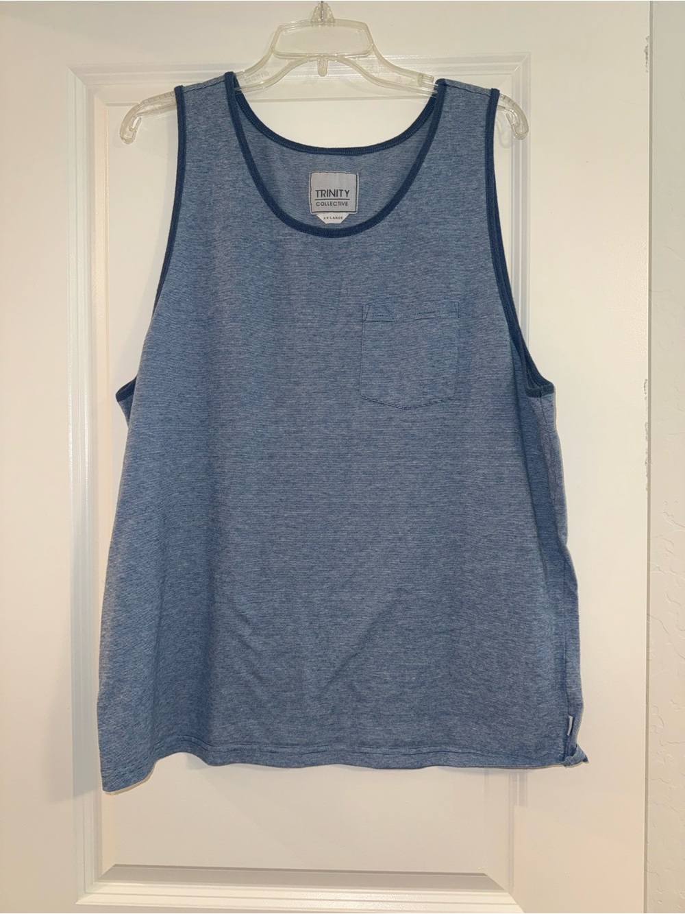 Trinity Blue Heather Pocket Tank Top